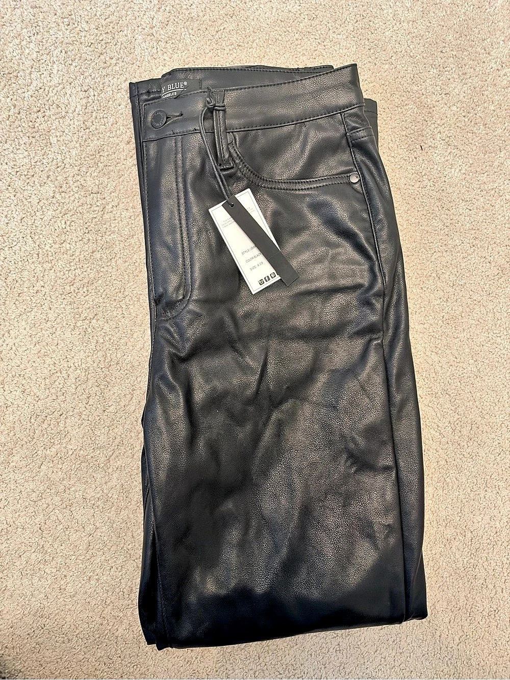 Judy Blue Faux Leather Tummy Control Pants in Black Size 9/29
